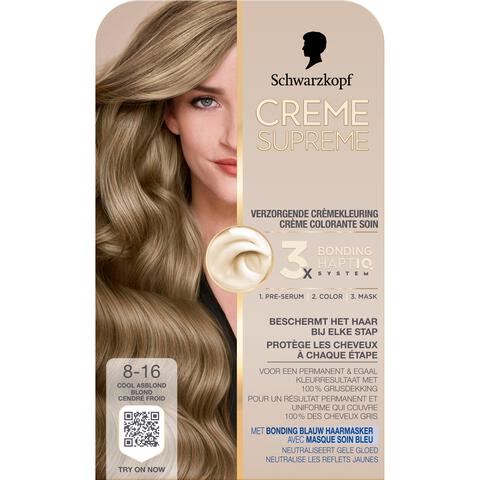 Schwarzkopf Creme Supreme Haarkleuring 8-16 Cool Asblond
