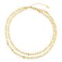 BiSjU Jewellery Ketting met Rond Open Slot en Parel Gold Plated - SS