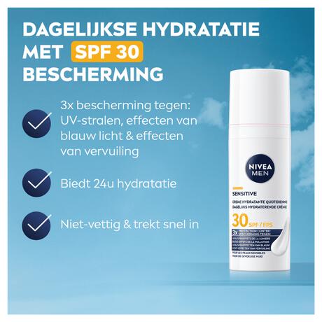 NIVEA MEN Sensitive Triple Protect Moisturizer SPF30 50 ML