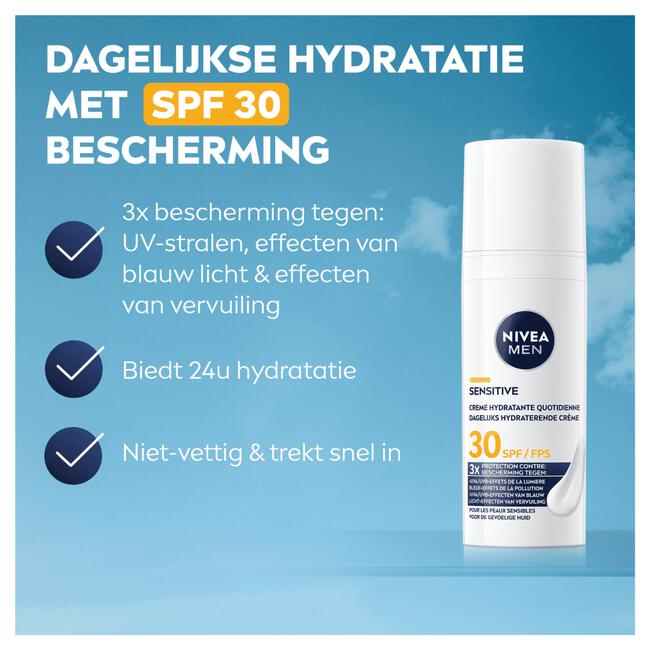 NIVEA MEN Sensitive Triple Protect Moisturizer SPF30 - 30ML