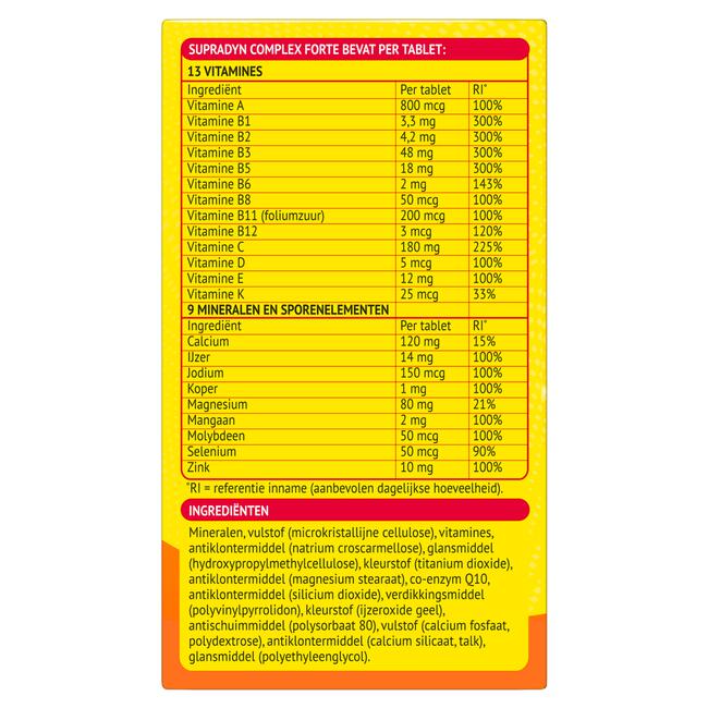 Supradyn Complex Forte Multivitamine Voor Extra Energie 95 Tabletten