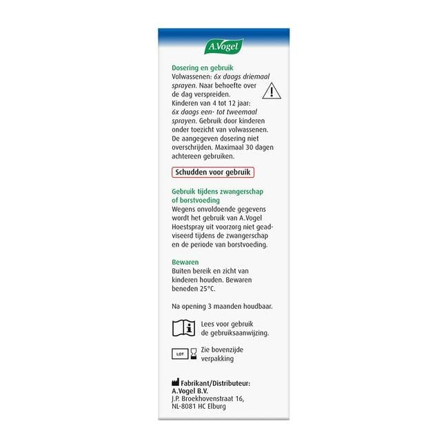A.Vogel Hoestspray bij Vastzittende Hoest Spray 30 ML