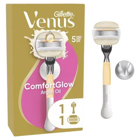 Gillette Venus Comfort Glow Argan Olie Scheersysteem met 1 Navulmesje