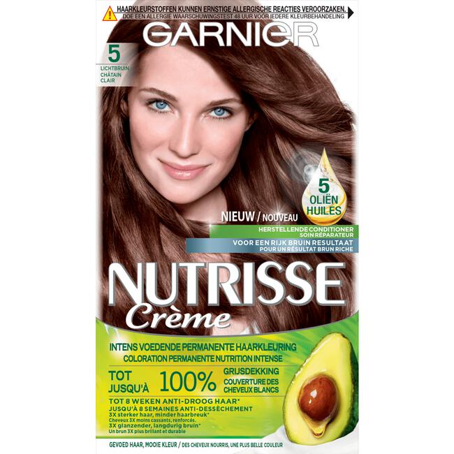 Garnier Nutrisse Crème Permanente Haarverf 5 Lichtbruin