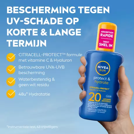 NIVEA SUN Zonnebrand Protect & Hydrate Spray SPF 20 200 ML