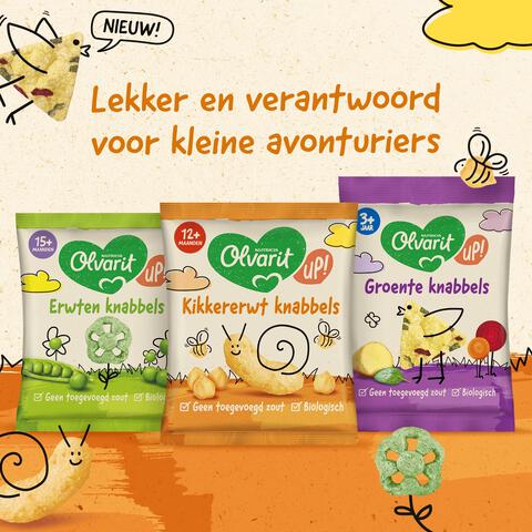 Olvarit Knabbels Kikkererwt 12+ Maanden 20 gram