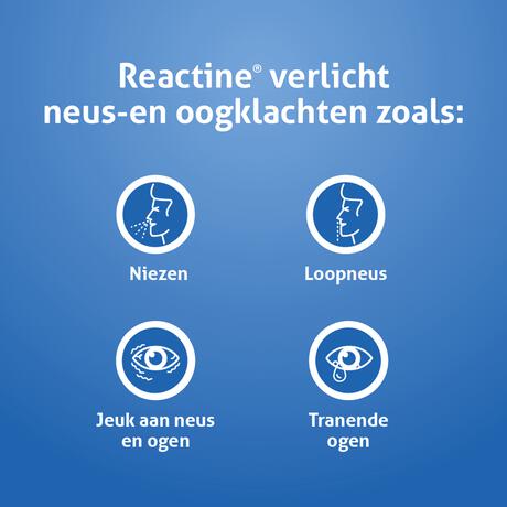 Reactine Cetirizine 10 MG 21 Hooikoortstabletten