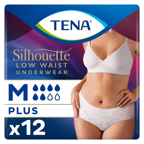 TENA Silhouette Plus Low Waist Wegwerpbroekjes Wit M 12 stuks