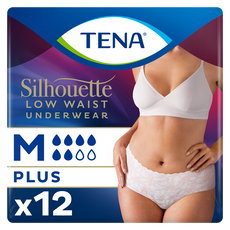 TENA Silhouette Plus Low Waist Wegwerpbroekjes Wit M 12 stuks