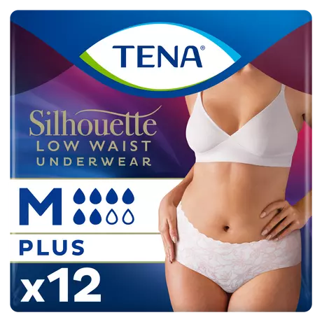 TENA Silhouette Plus Low Waist Wegwerpbroekjes Wit M 12 stuks