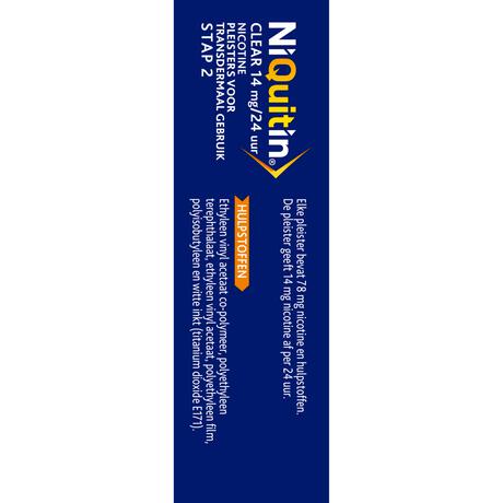NiQuitin Clear Pleisters 14 mg Stoppen met roken