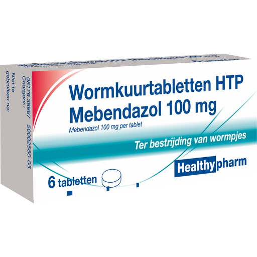 Healthypharm Wormkuurtablet Mebendazol 100mg 6 stuks