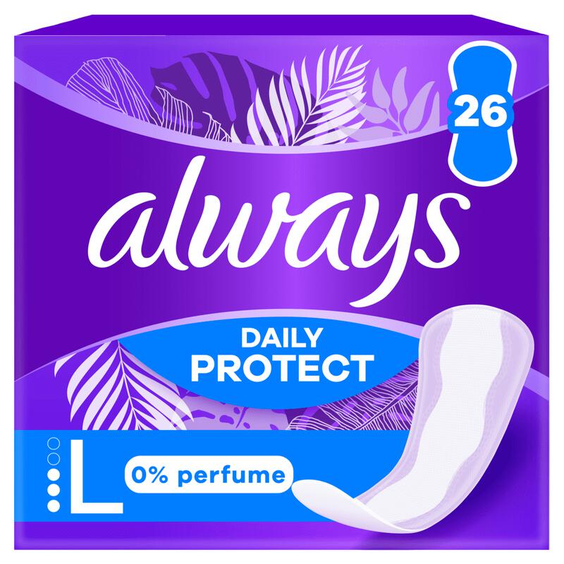 Always Inlegkruisjes Daily Protect 0% Perfume Long 26 stuks
