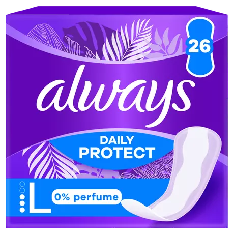 Always Inlegkruisjes Daily Protect 0% Perfume Long 26 stuks