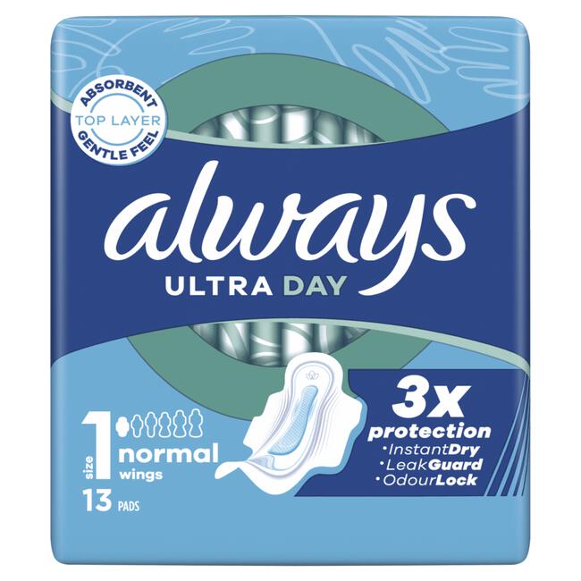 Always Ultra Maandverband Normal Met Vleugels 13 stuks
