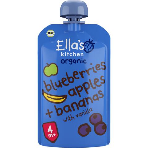 Ella's Bio Kitchen Smoothie Blueberries Apples + Bananas 120 GR