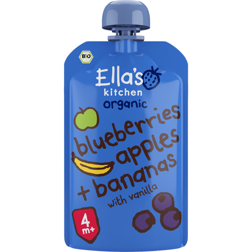 Ella's Kitchen Bio Knijpfruit Blauw Bes Appel Banaan 4+ Maanden 120 gram
