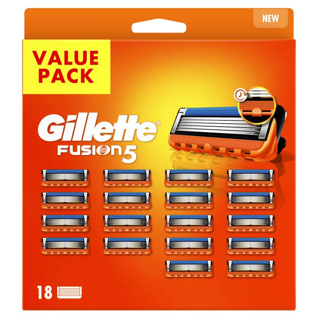 Gillette Fusion5 Navulmesjes Grootverpakking 18 Stuks