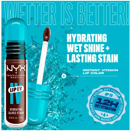 NYX Professional Makeup Lip IV Hydraterende Lipgloss Stain Espresso Soak
