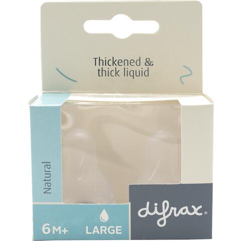 Difrax Flessenspeen Natural Large 6+ Maanden 2 stuks