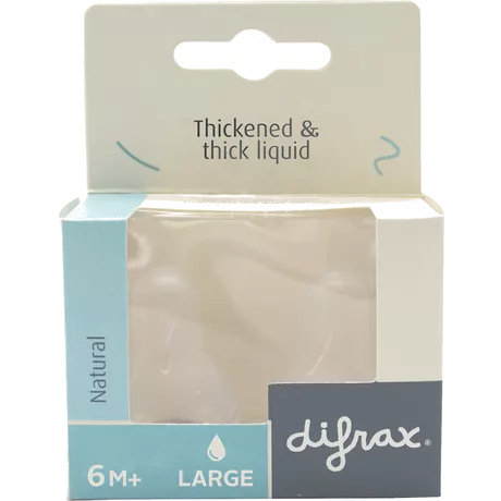 Difrax Flessenspeen Natural Large 6+ Maanden 2 stuks