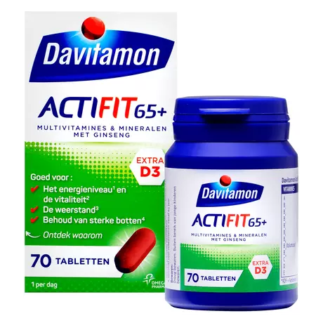 Davitamon Multivitamine Actifit 65+ Ginseng Tabeletten 70 stuks