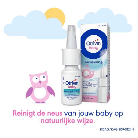 Otrivin Baby Zoutoplossing Neusspray bij een Verstopte Neus 15 ML