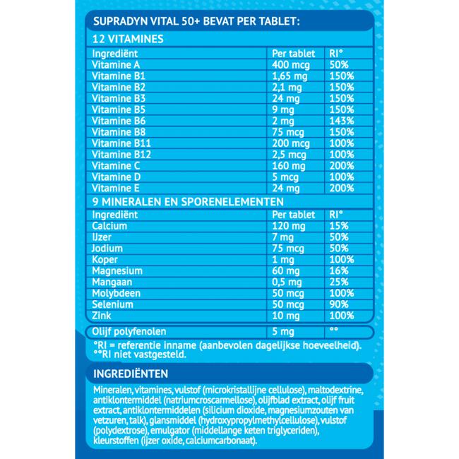 Supradyn Vital 50+ multivitamines voor vijftigplussers 35 tabletten