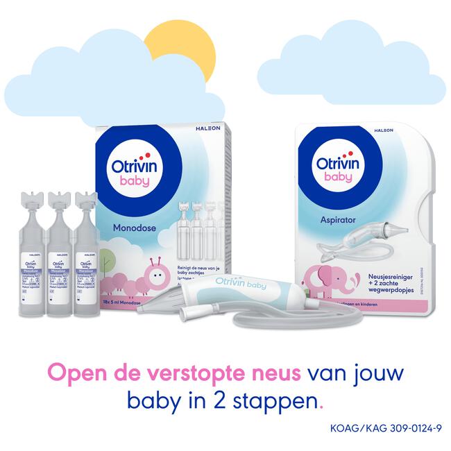 Otrivin Baby Zoutoplossing Monodose bij een Verstopte Neus 18 x 5 ML