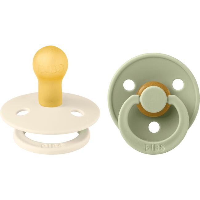 Bibs Fopspeen Two Pack Natuurlijk Rubber Ivory/Sage Maat 1