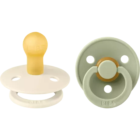 BIBS Colour Fopspeen Rond Latex Maat 1 Sage/Vanilla 2 stuks