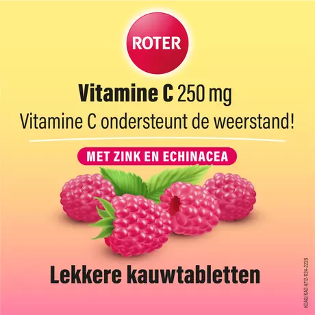 Roter Vitamine C Forte Weerstand Framboos Tabletten 75 stuks