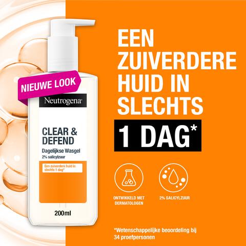 Neutrogena Clear & Defend Daily Face Wash Acne en Onzuivere Huid 200 ML