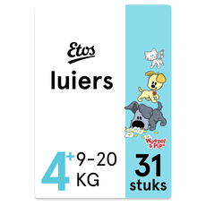 Etos Woezel & Pip Luiers Maxi Plus Maat 4+ 9-20 kg 31 stuks