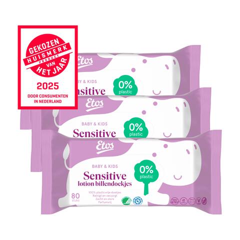Etos Baby & Kids Sensitive Lotion Billendoekjes 3x80 stuks