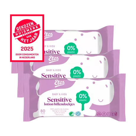 Etos Baby & Kids Sensitive Lotion Billendoekjes 3x80 stuks