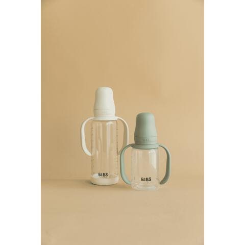 BIBS Babyfles 150 ML Sage met Latex speen en opvouwbaar trechtertje