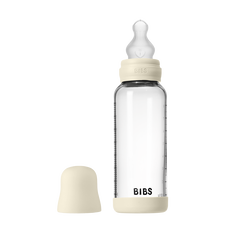 BIBS Babyfles Glas Medium Flow Silicone Ivory 240 ML