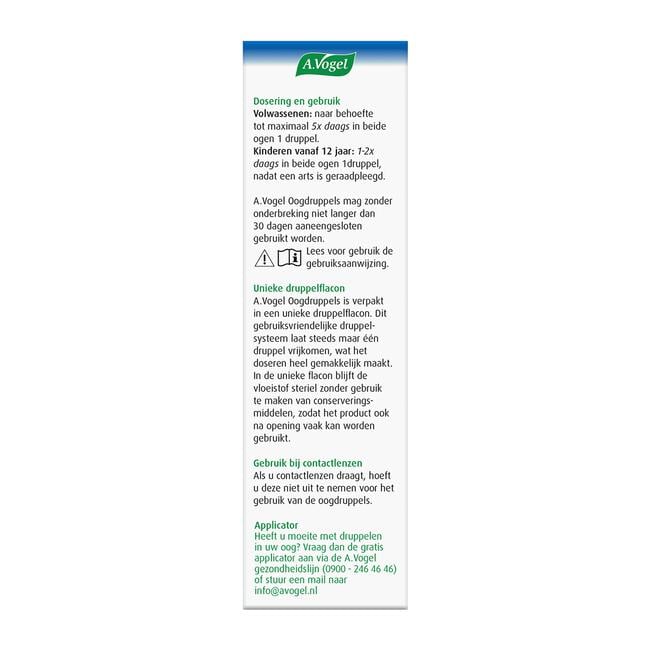 A.Vogel Oogdruppels bij Droge, Branderige of Vermoeide Ogen Druppels 10 ML