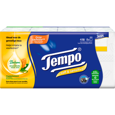 Tempo Plus Sensitive Skin 4-Laags Zakdoekjes 8 pakjes