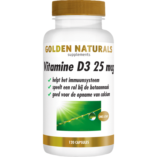 Golden Naturals Vitamine D3 25 MCG Softgel Capsules 120 stuks