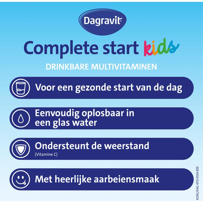 Dagravit Complete Start Kids Multivitamine Aardbei 30 stuks