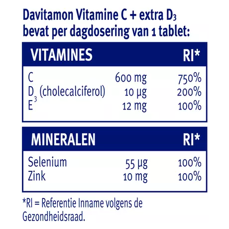 Davitamon Vitamine C Forte + D3 Tabletten 42 stuks