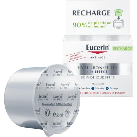 Eucerin Hyaluron-Filler + 3x EFFECT Dagcrème SPF15 Navulling 50 ML