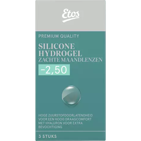 Etos Silicone Hydrogel Zachte Maandlenzen -2.50 3 stuks