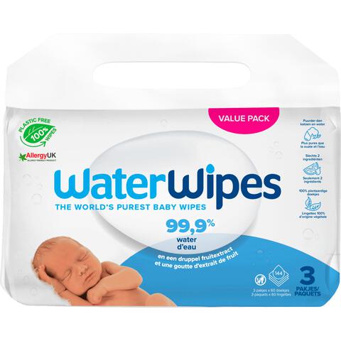 WaterWipes Billendoekjes Voordeelpak 3x48 144 Stuks&nbsp;