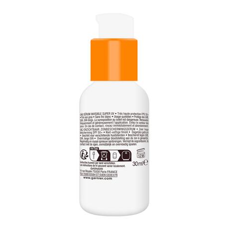 Garnier Ambre Solaire Dagelijkse Invisible Super UV SPF50 Onzichtbaar Zonnebrand serum