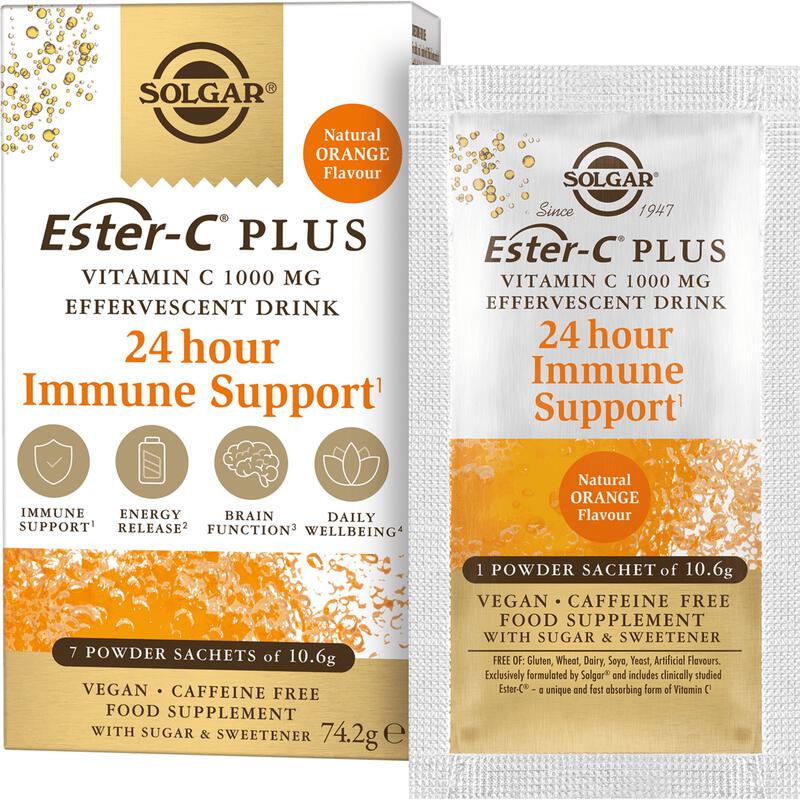 Solgar Ester-C Plus Effervescent 1000 MG Poederzakjes 7 stuks