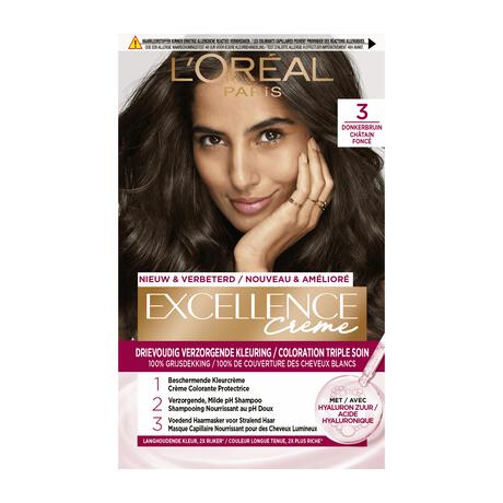 L'Oréal Paris Excellence Crème Verzorgende Crèmekleuring 3 Donkerbruin