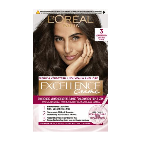 L'Oréal Paris Excellence Crème Verzorgende Crèmekleuring 3 Donkerbruin